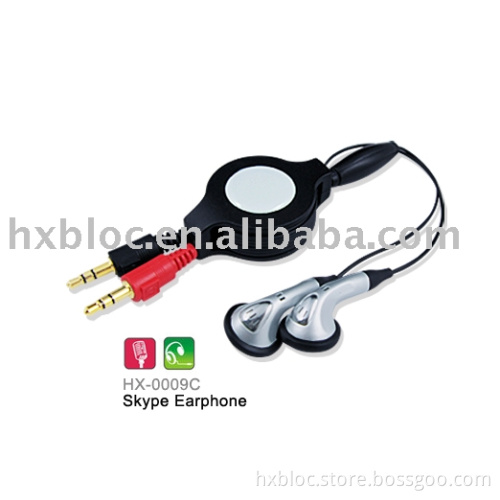 Retractable earphone & Microphone